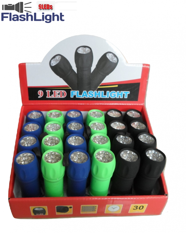 9 LED Rubber Finish Torch