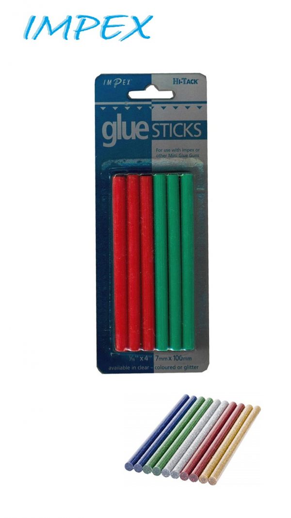 IMPEX Hi-Tack Hot Melt Coloured Glue Sticks