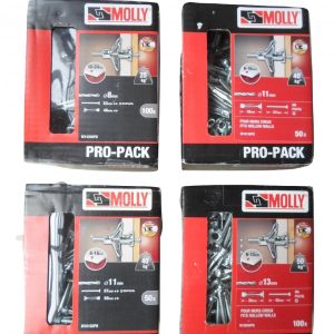 Black & Decker MOLLY Pro-Pack 100x Anchor Fixings. 8mm/11mm/13mm