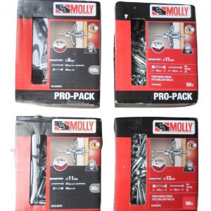 Black & Decker MOLLY Pro-Pack 50x Anchor Fixings. 8mm/11mm/13mm