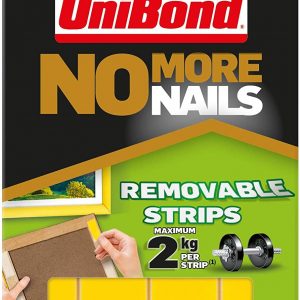 Unibond No More Nails Double Sided Removable Picture Hanging Strips Pack of 5