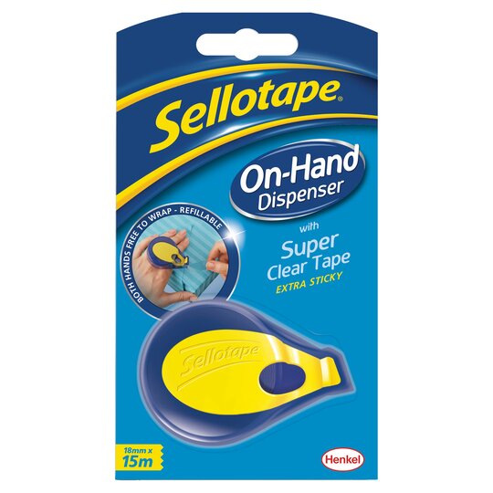 Sellotape Super Clear Tape On-Hand Dispenser