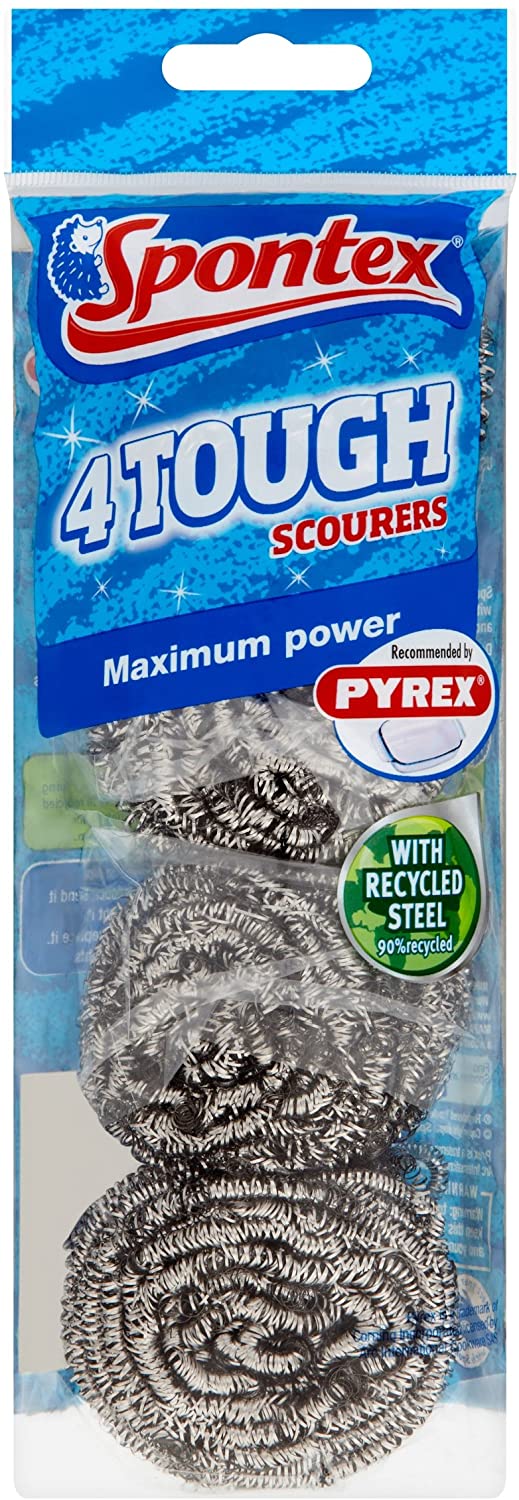 204x Spontex Tough Scourer, Pack of 4
