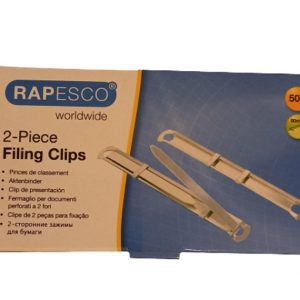 Rapesco FC020850 Two-Piece Paper Fasteners, Pack of 50