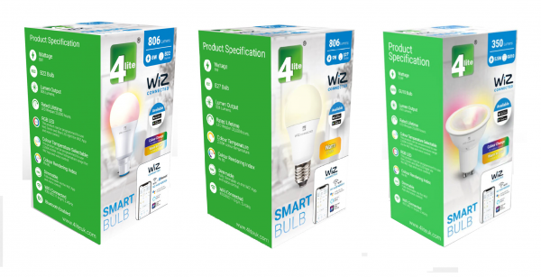 4lite WiZ SMART Wi-Fi & Bluetooth Light Bulbs Mixed