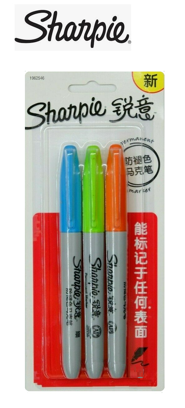 144x SHARPIES Permenent Marker Pens /Fine Colours Pack 3