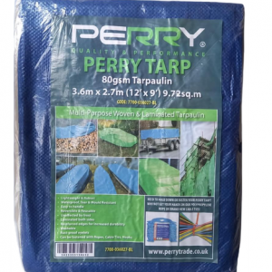 PERRY 3.6m x 2.7m 80gsm Tarpaulin (9.72 sqm) - Blue
