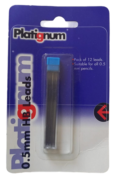 Platignum 12x 0.5mm HB Mechanical Pencil Lead Refills. 2 Packs