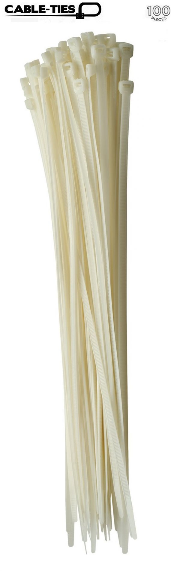 20x Packs of 100 Cream Colour Cable Ties, 762 x 9mm
