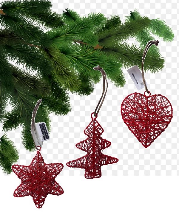 3D Steel Christmas Wire ornaments decoration Heart,Star,Tree/Red
