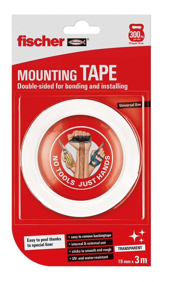 Fischer Double Sided Transparent Adhesive Hanging Tape