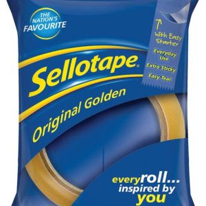 Sellotape Flow Wrap Original Golden sticky tape 24mmx50m