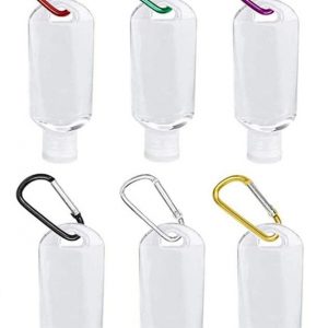 100x Pack of 6 Refillable Clear Plastic Bottles with Hook.50ml