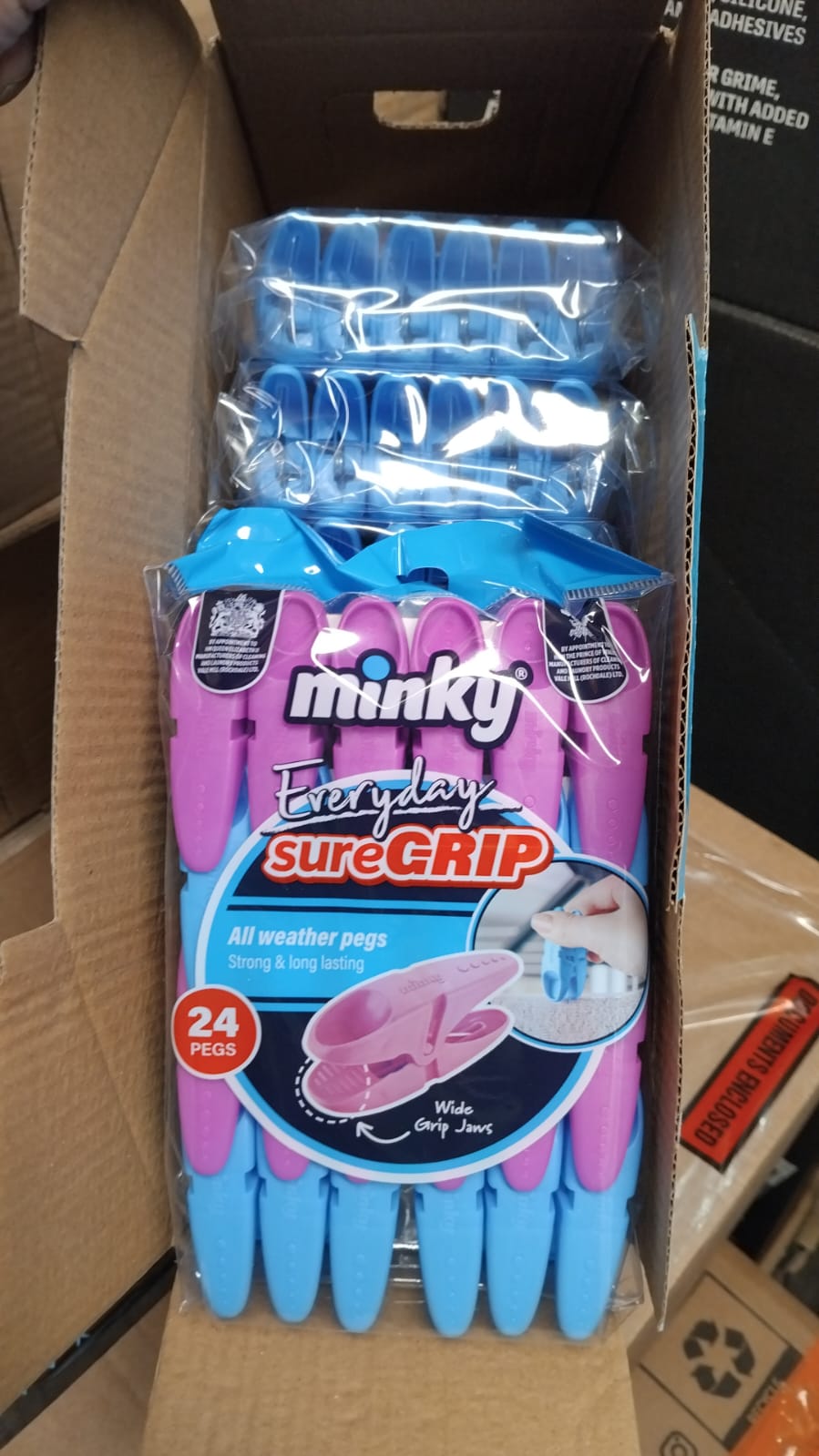 Minky Everyday SureGrip Pegs, Assorted color, Pack of 24 Minky Everyday SureGrip Pegs, Assorted color, Pack of 24