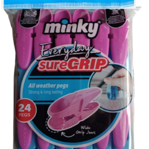 Minky Everyday SureGrip Pegs, Assorted color, Pack of 24
